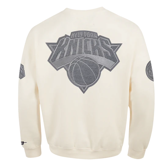 NBA New York Knicks Reverse French Terry Men’s Drop Shoulder Fleece Crewneck - LeagueLockerGear