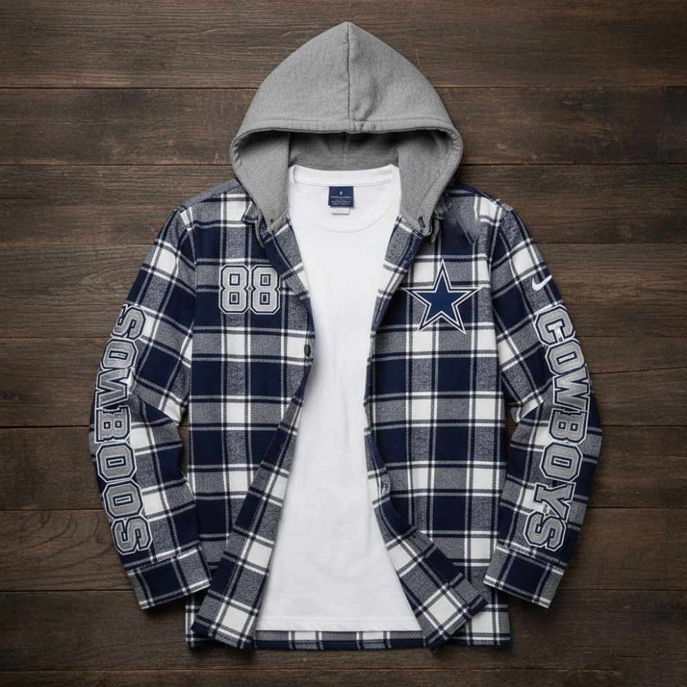 NFL Plaid Hooded Flannel – Official Team Button-Down Shirt for 2025 Fans - LeagueLockerGear