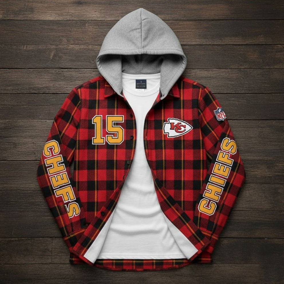 NFL Plaid Hooded Flannel – Official Team Button-Down Shirt for 2025 Fans - LeagueLockerGear