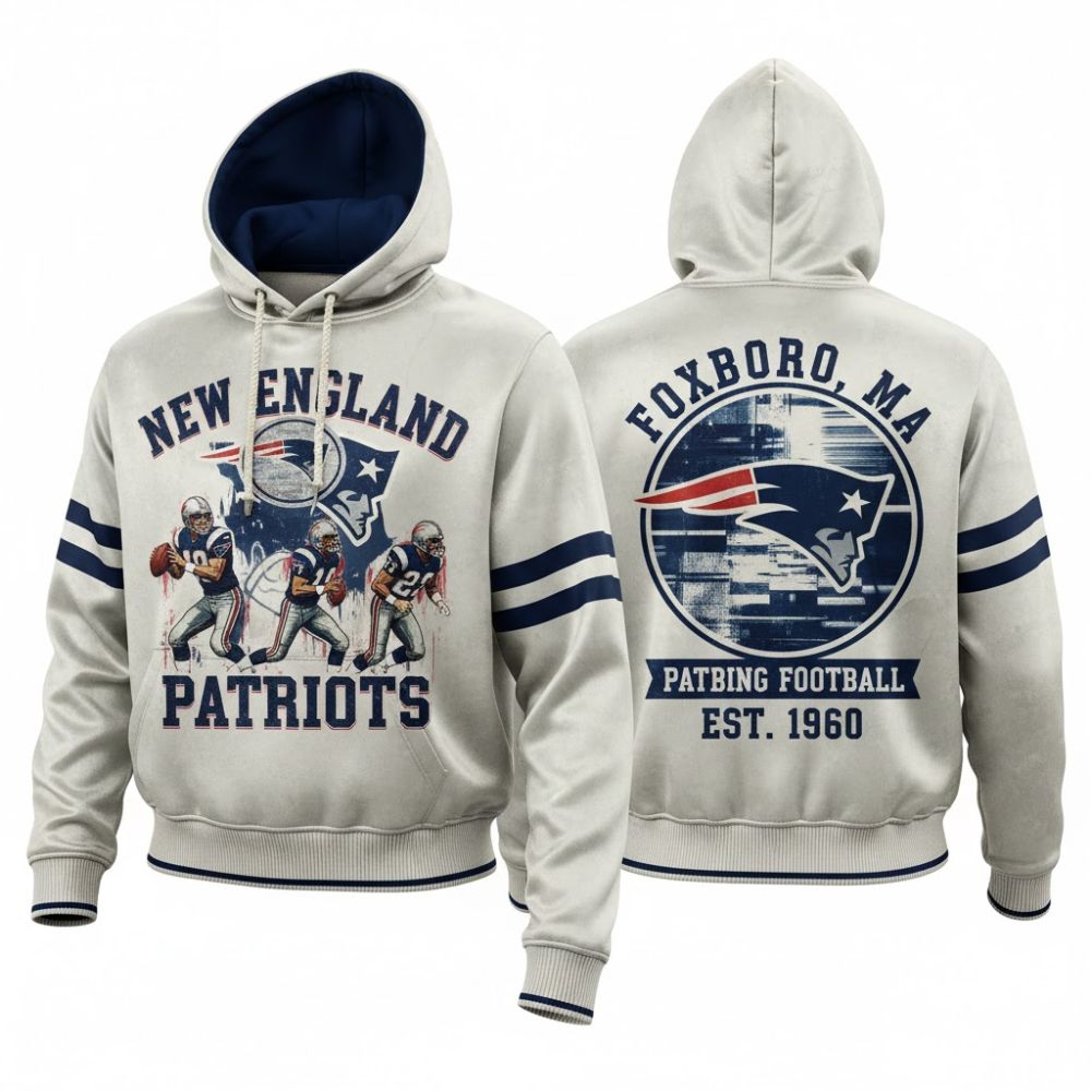 New England Patriots Vintage Hoodie – Foxboro MA Football Heritage Edition - LeagueLockerGear