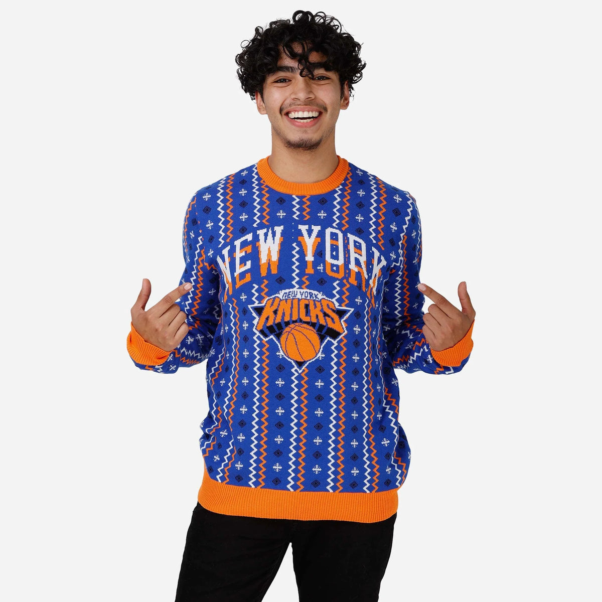 New York Knicks Ugly Sweater - The Most Wonderful Time to Bleed Orange & Blue! - LeagueLockerGear