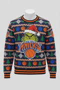 New York Knicks x The Grinch Ugly Christmas Sweater – Navy & Orange "Grinchmas" Knit - LeagueLockerGear