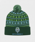 Seattle Sounders FC Knit Beanie Hat – Rave Green MLS Pom-Pom Winter Gear - LeagueLockerGear