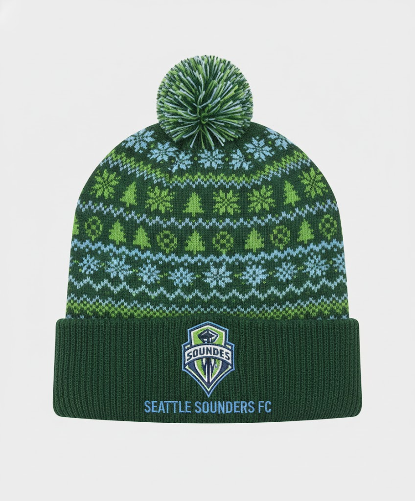 Seattle Sounders FC Knit Beanie Hat – Rave Green MLS Pom-Pom Winter Gear - LeagueLockerGear