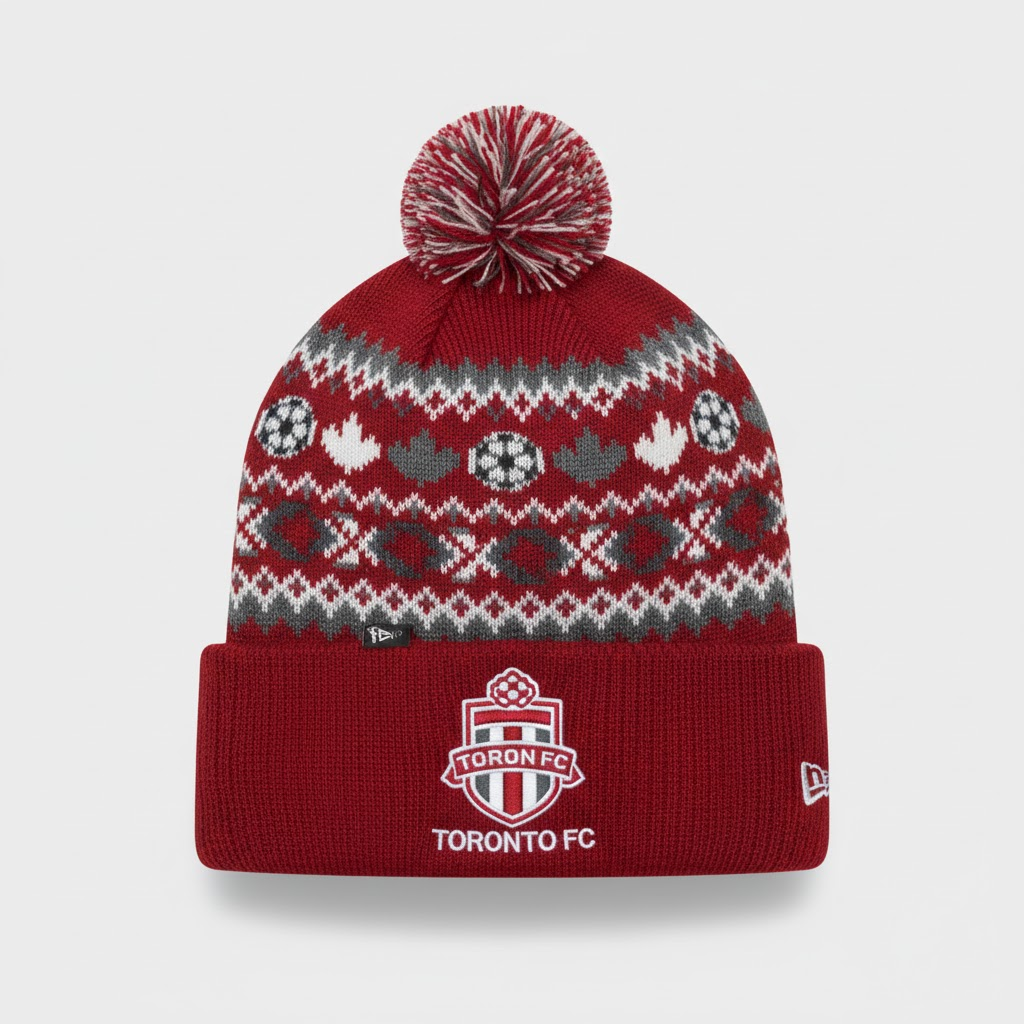Toronto FC Knit Beanie Hat – The Reds MLS Pom-Pom Winter Gear - LeagueLockerGear
