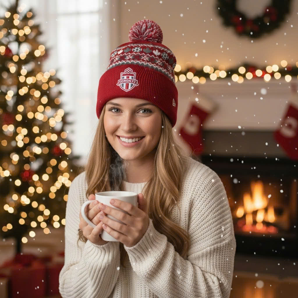 Toronto FC Knit Beanie Hat – The Reds MLS Pom-Pom Winter Gear - LeagueLockerGear