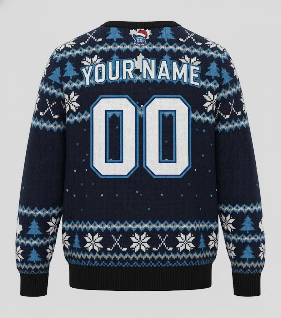 Toronto Maple Leafs NHL Ugly Christmas Sweater – Blue & White "Leafs Nation" Holiday Knit - LeagueLockerGear