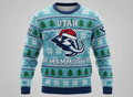 Utah Mammoth NHL Ugly Christmas Sweater – Teal & Blue "Mammoth" Holiday Knit - LeagueLockerGear