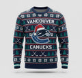 Vancouver Canucks NHL Ugly Christmas Sweater – Blue & Green "Canucks" Holiday Knit - LeagueLockerGear