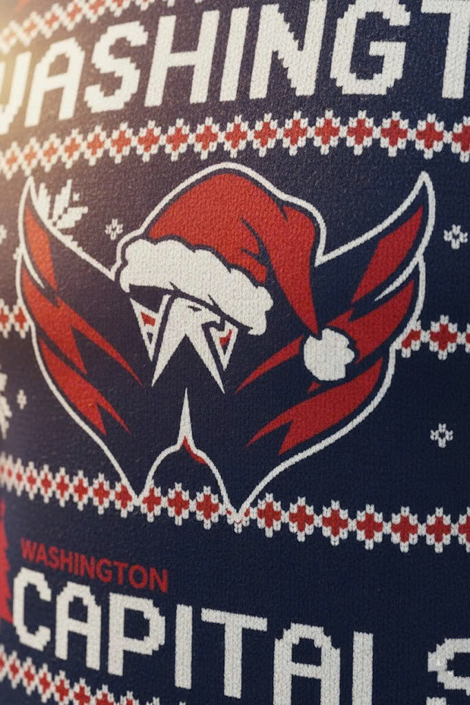 Washington Capitals NHL Ugly Christmas Sweater – Red, White & Blue "Caps" Holiday Knit - LeagueLockerGear
