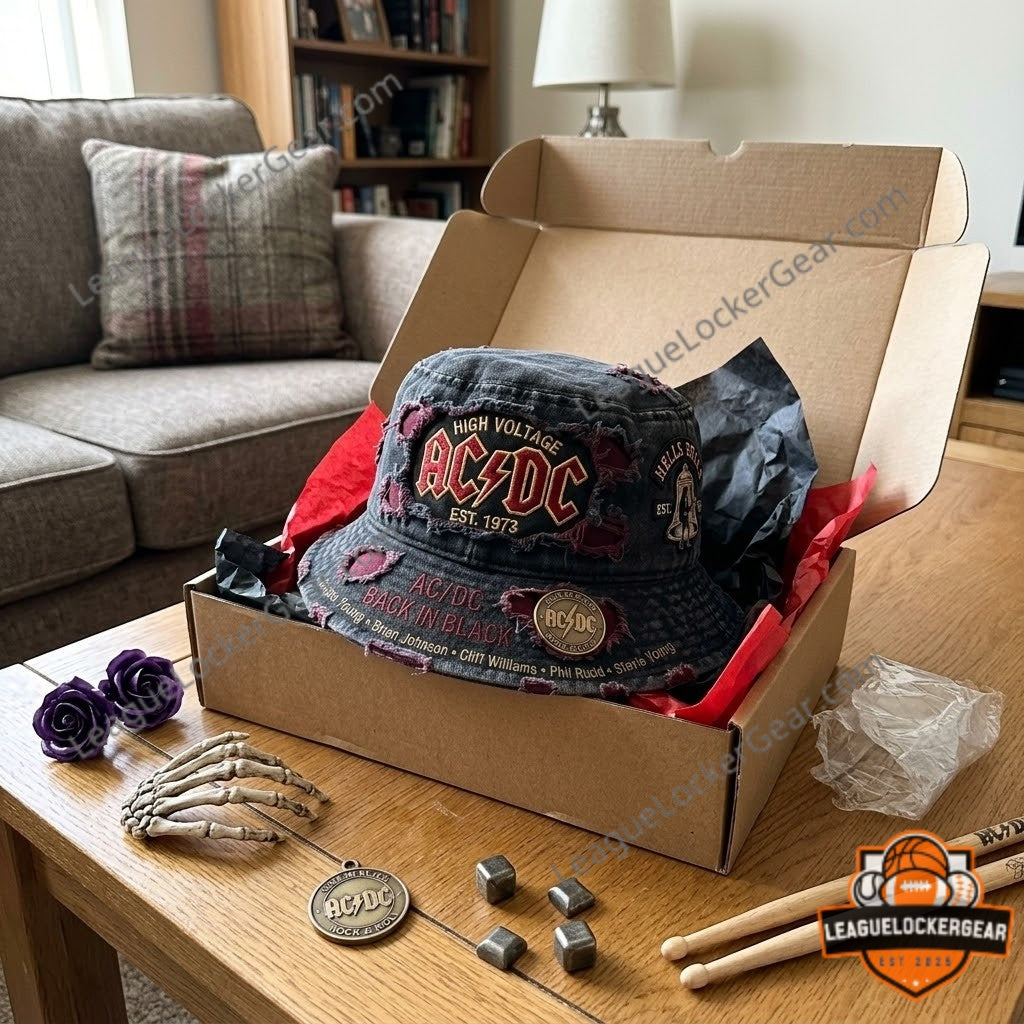 AC/DC High Voltage Est 1973 Hells Bells Back In Black Bucket Hat - LeagueLockerGear
