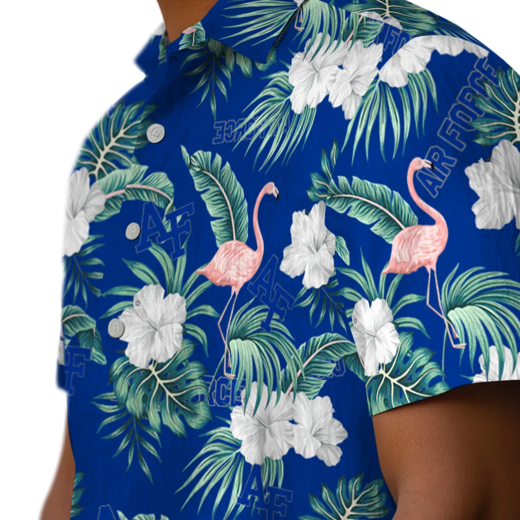 Air Force Falcons Hawaiian Shirt - Flamingo and Hibiscus | Hula Hawaiian Shirts
