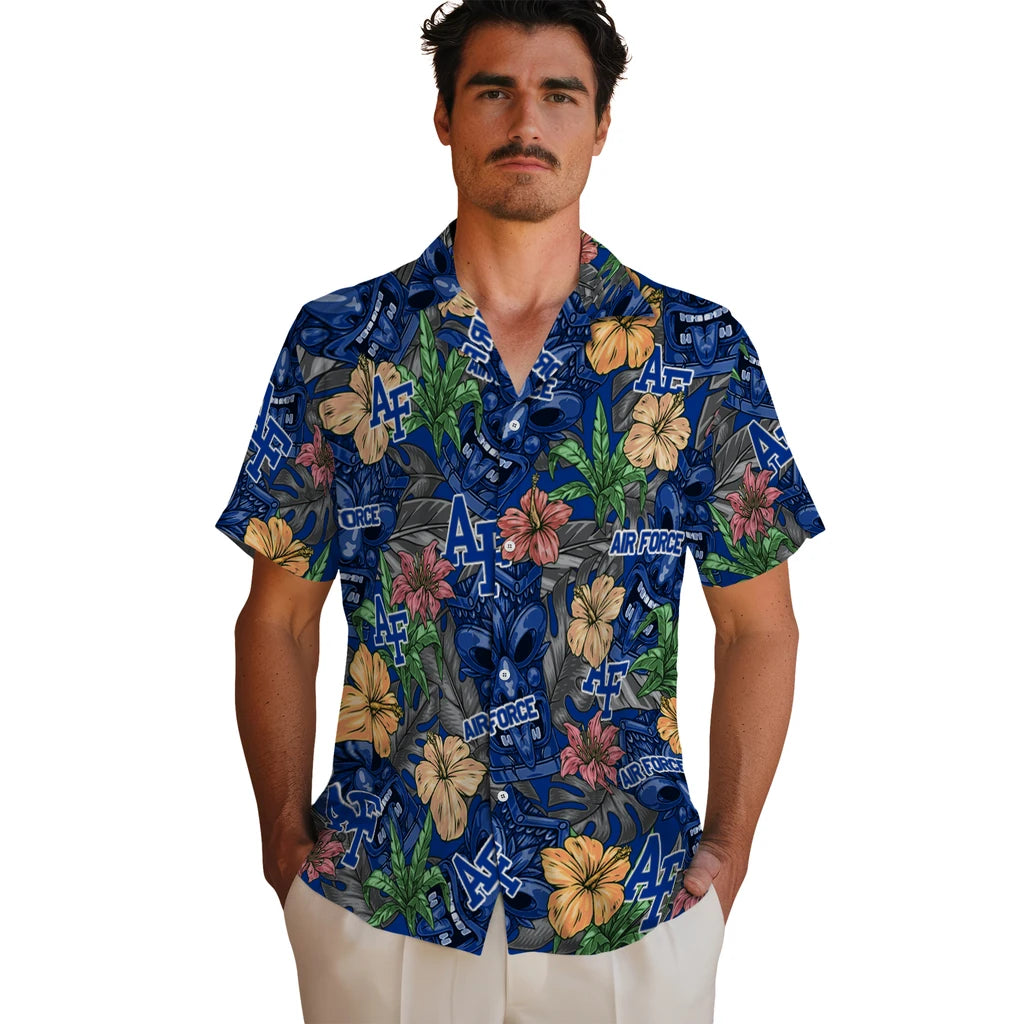Air Force Falcons Hawaiian Shirt - Hibiscus Tiki Jungle | Hula Hawaiian Shirts