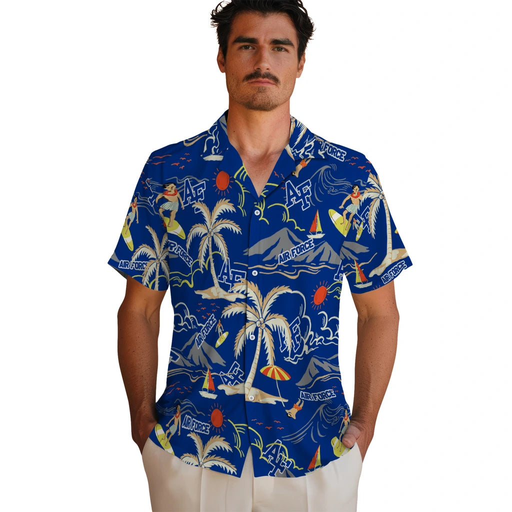 Air Force Falcons Hawaiian Shirt - Palm Tree Island | Hula Hawaiian Shirts