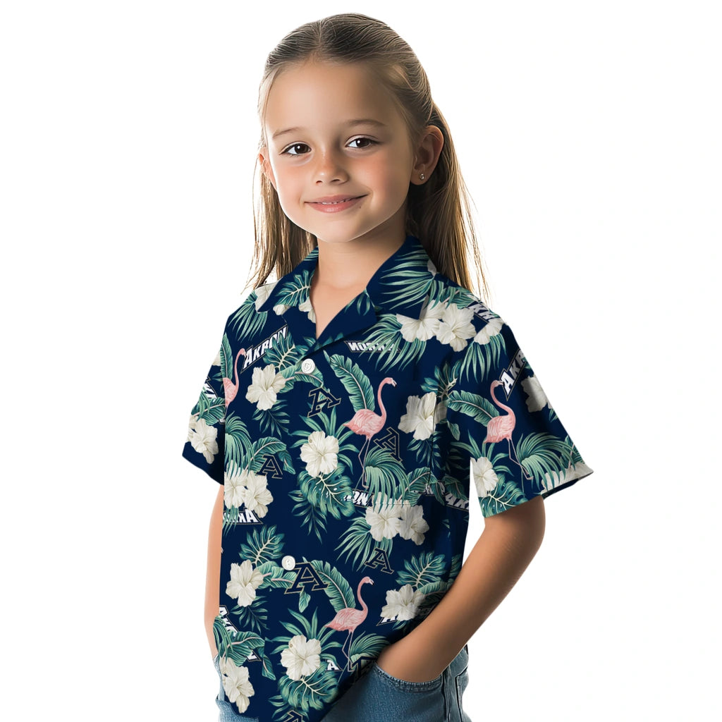 Akron Zips Hawaiian Shirt - Flamingo and Hibiscus | Hula Hawaiian Shirts