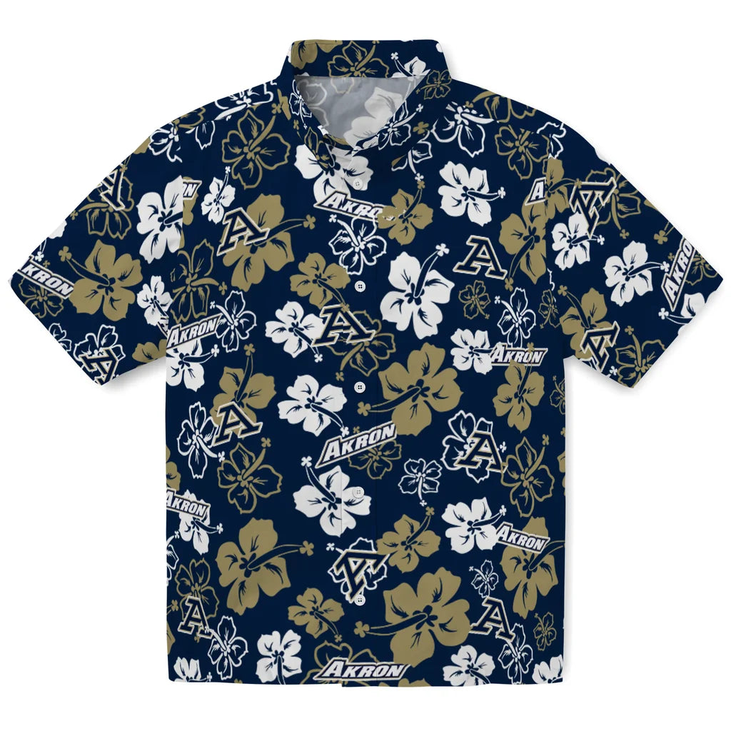 Akron Zips Hawaiian Shirt - Hibiscus Flower Design | Hula Hawaiian Shirts