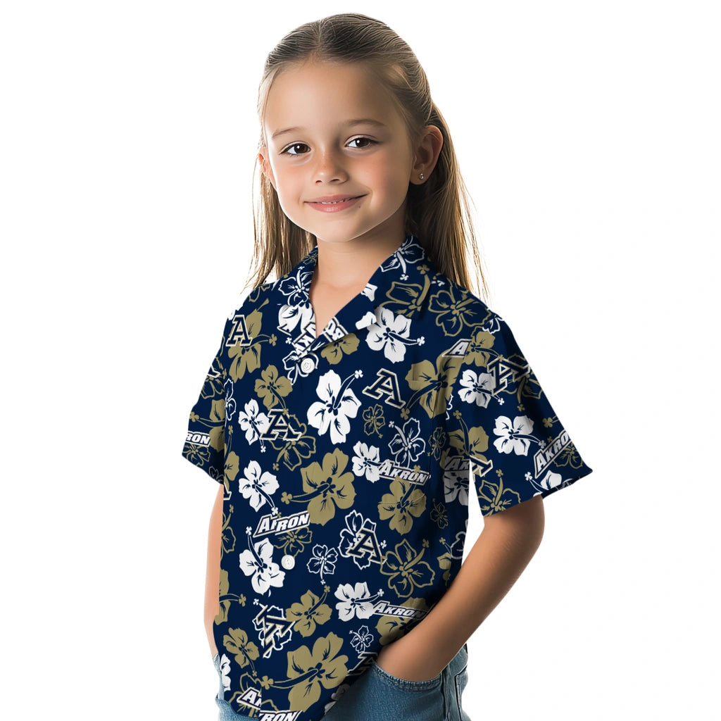 Akron Zips Hawaiian Shirt - Hibiscus Flower Design | Hula Hawaiian Shirts