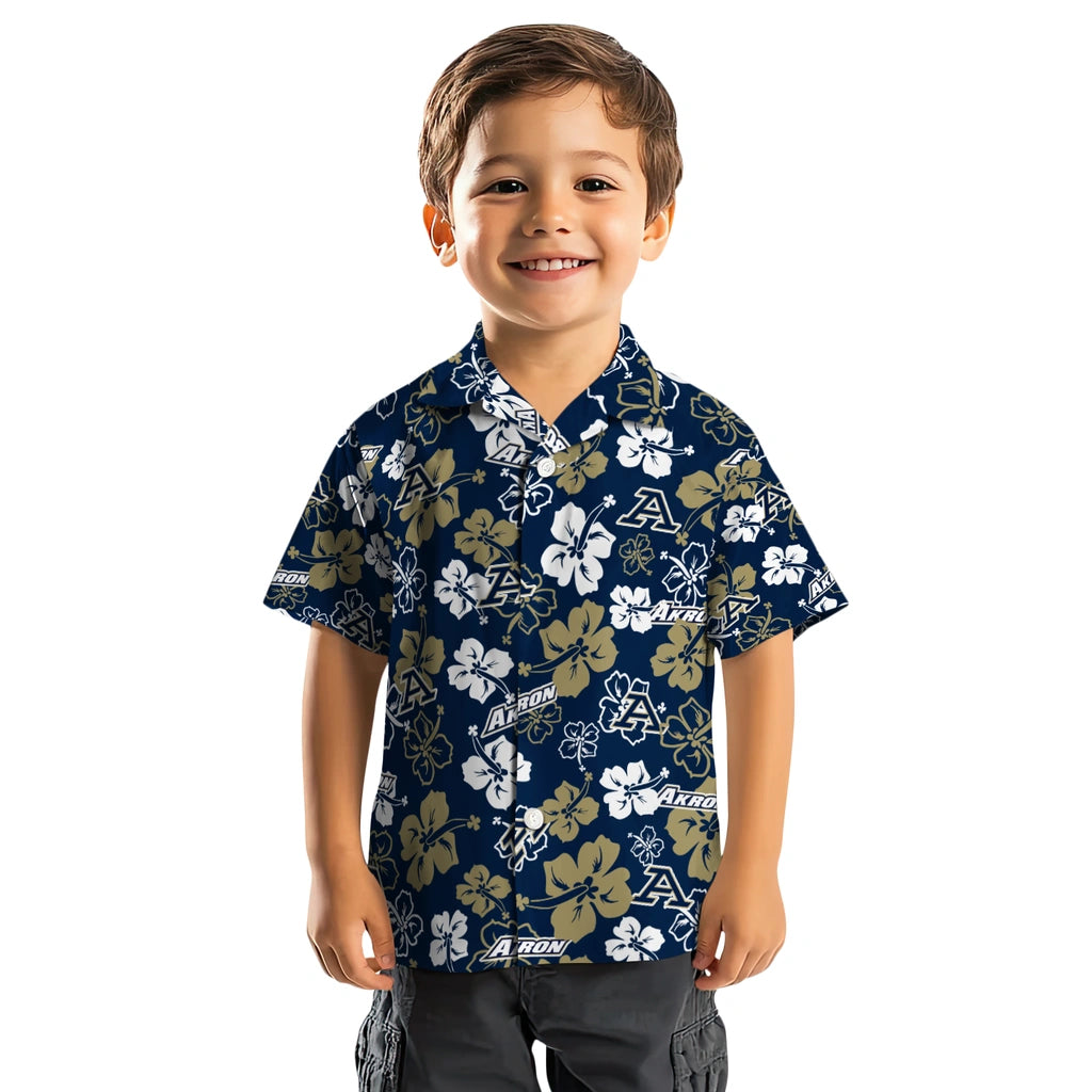 Akron Zips Hawaiian Shirt - Hibiscus Flower Design | Hula Hawaiian Shirts