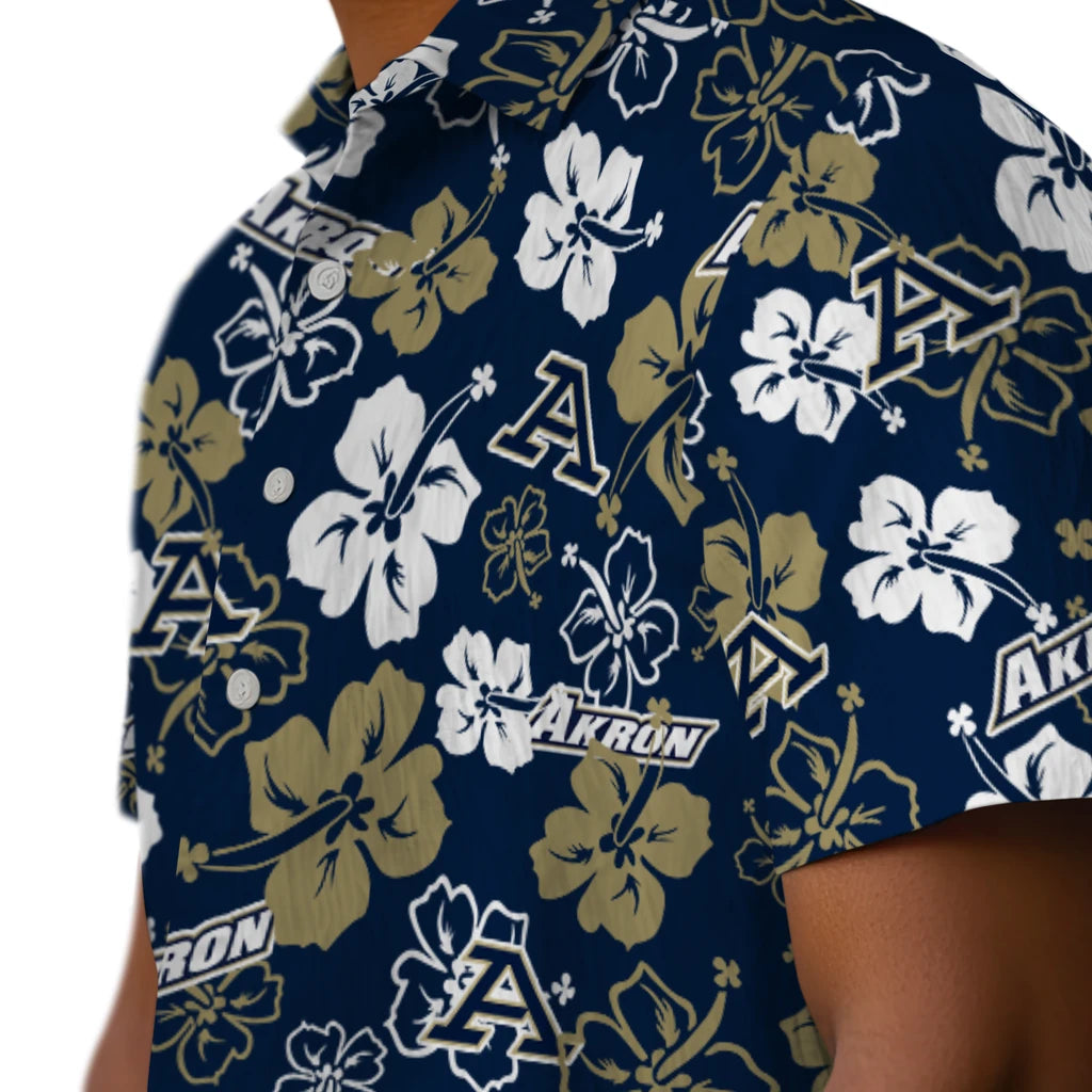 Akron Zips Hawaiian Shirt - Hibiscus Flower Design | Hula Hawaiian Shirts