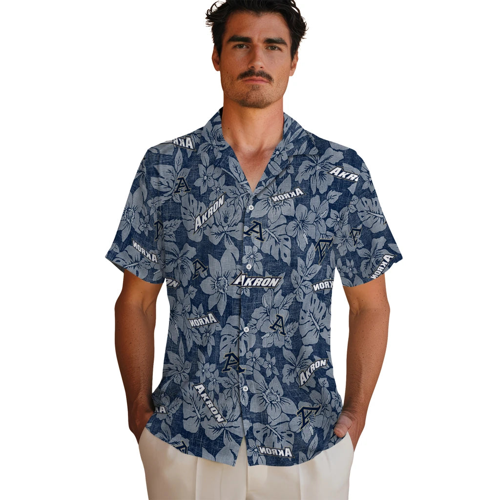 Akron Zips Hawaiian Shirt - Hibiscus Oasis | Hula Hawaiian Shirts