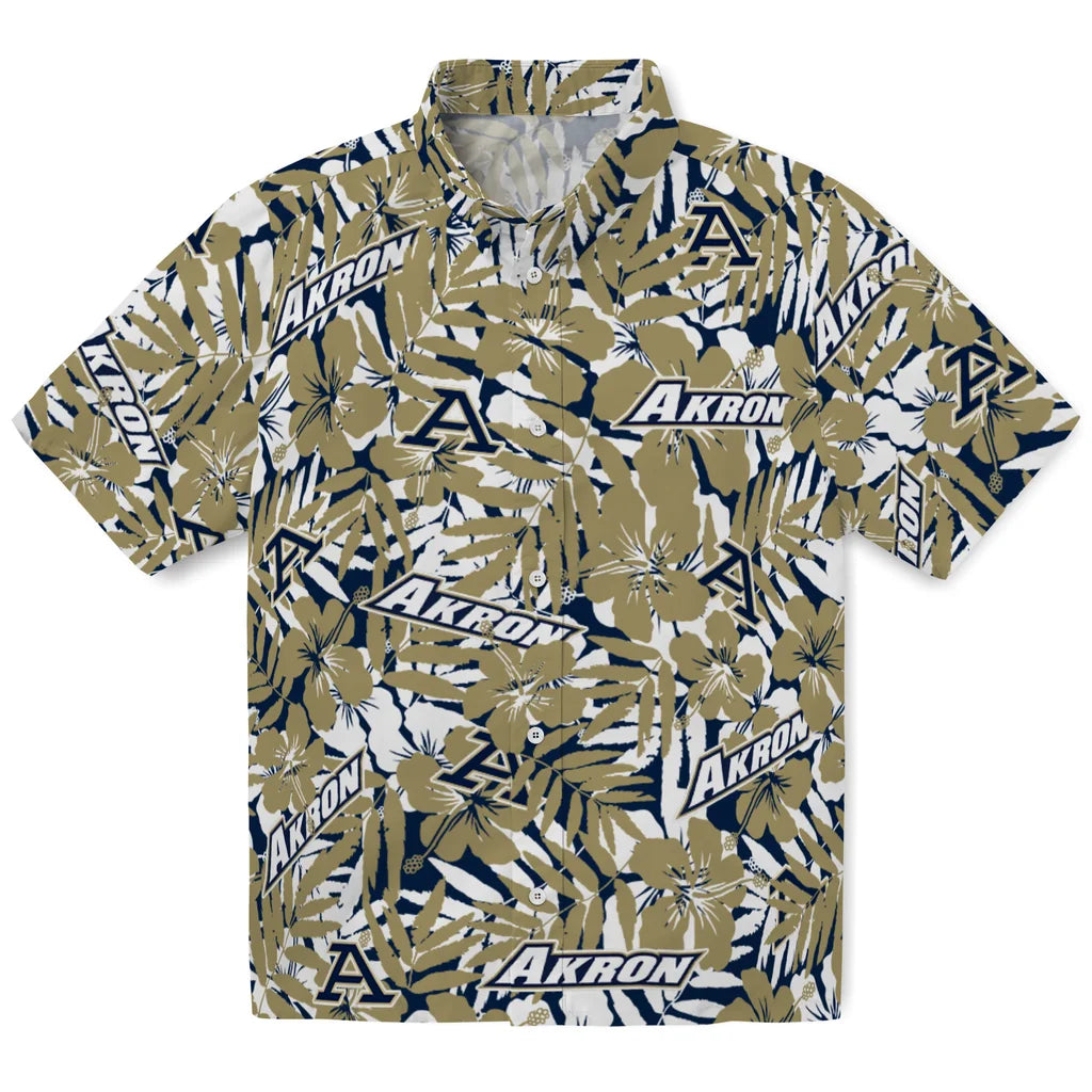 Akron Zips Hawaiian Shirt - Hibiscus Overlay | Hula Hawaiian Shirts