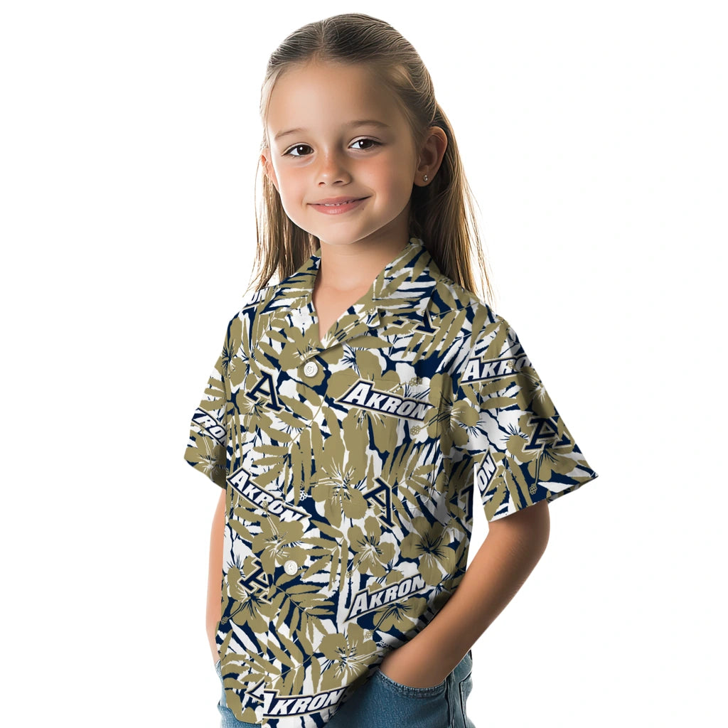Akron Zips Hawaiian Shirt - Hibiscus Overlay | Hula Hawaiian Shirts