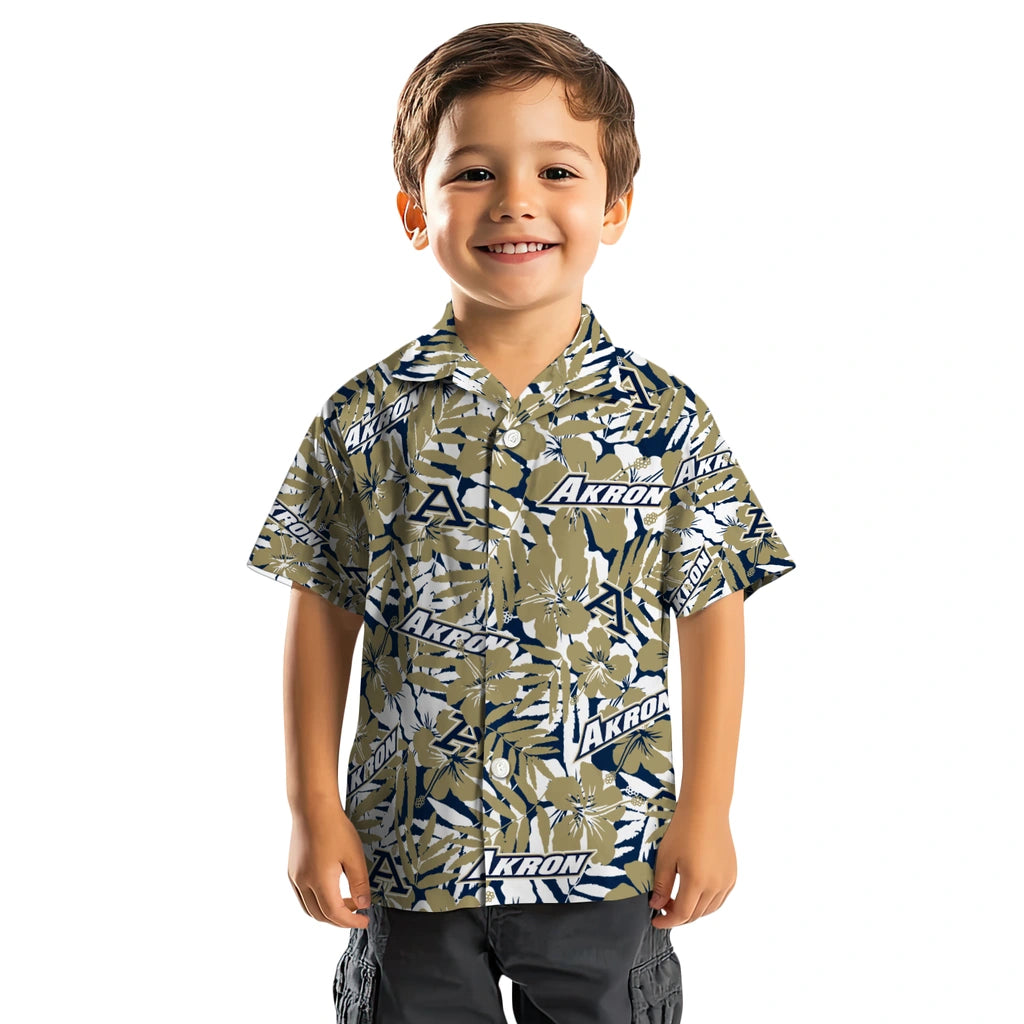 Akron Zips Hawaiian Shirt - Hibiscus Overlay | Hula Hawaiian Shirts