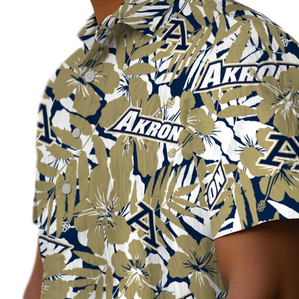 Akron Zips Hawaiian Shirt - Hibiscus Overlay | Hula Hawaiian Shirts