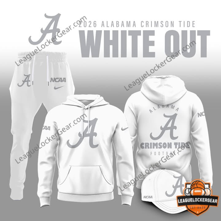 Alabama Crimson Tide 2026 White Out Hoodie