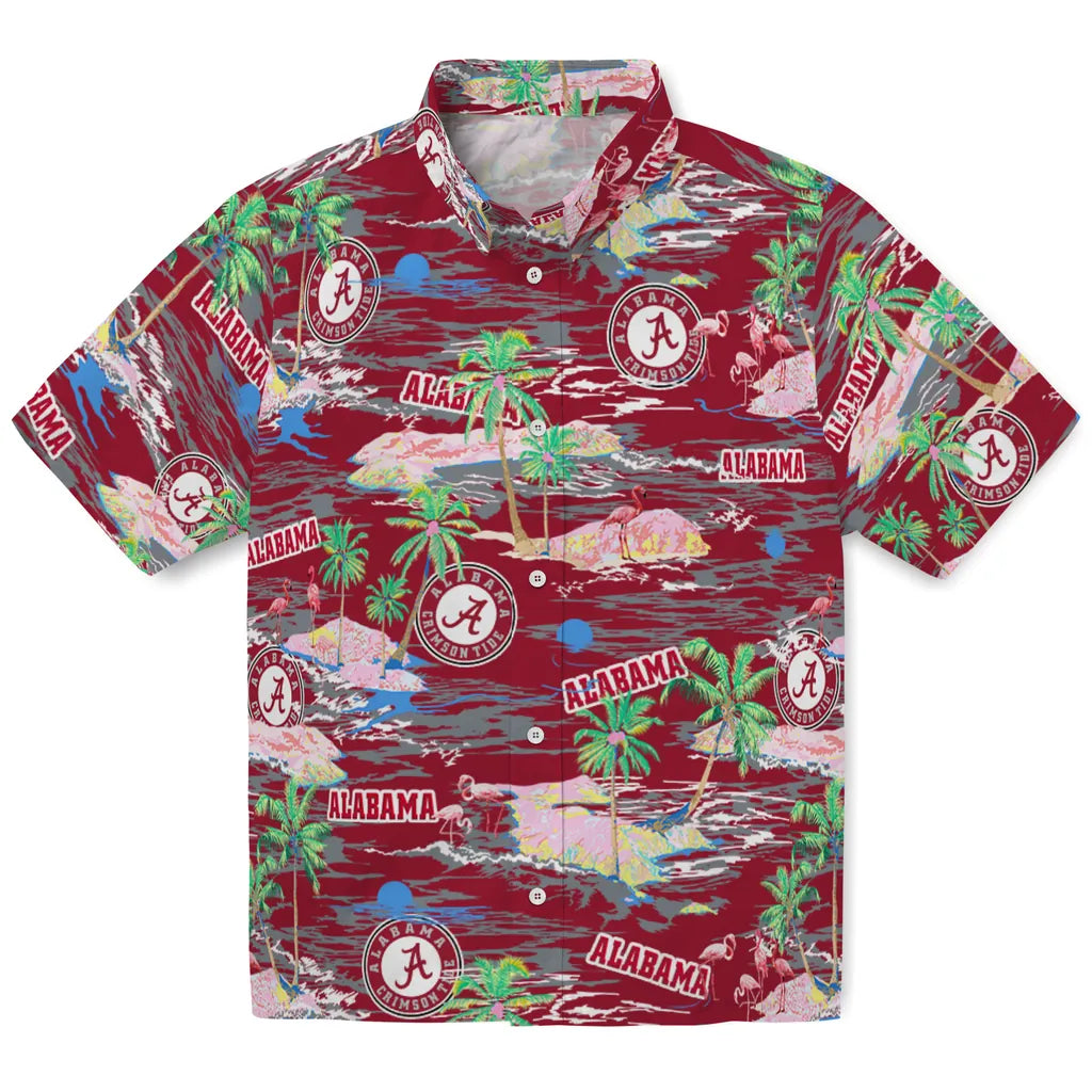 Alabama Crimson Tide Hawaiian Shirt - Hawaii Island | Hula Hawaiian Shirts