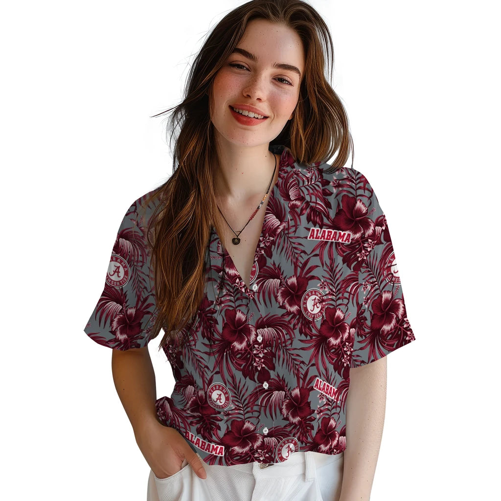 Alabama Crimson Tide Hawaiian Shirt - Hibiscus Exotic | Hula Hawaiian Shirts