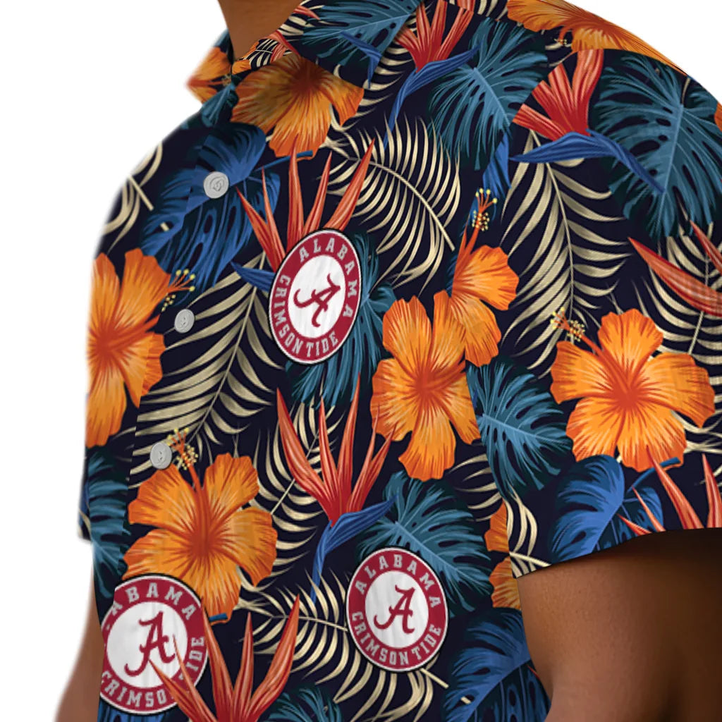Alabama Crimson Tide Hawaiian Shirt - Hibiscus Foliage | Hula Hawaiian Shirts