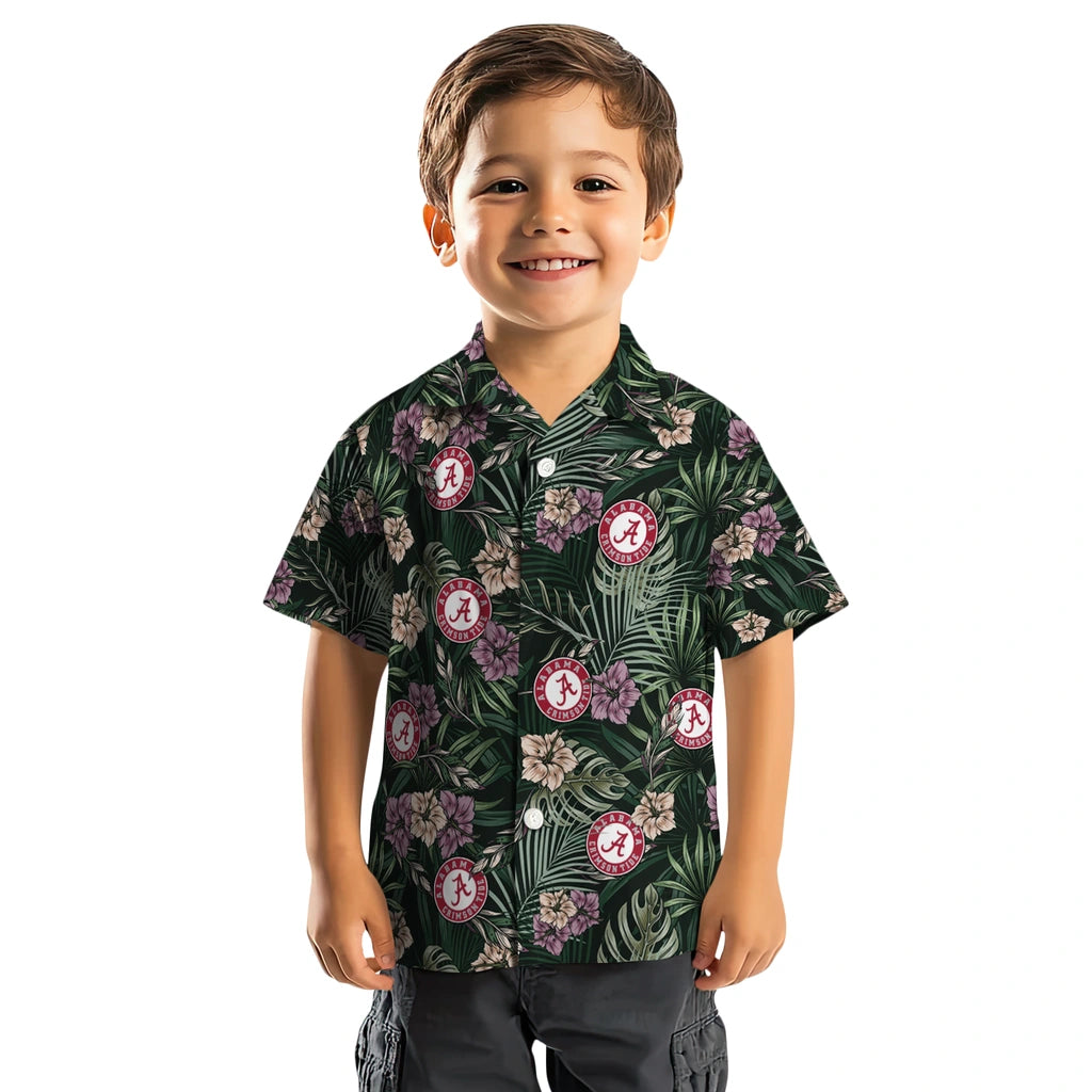 Alabama Crimson Tide Hawaiian Shirt - Hibiscus Leaves Pattern | Hula Hawaiian Shirts