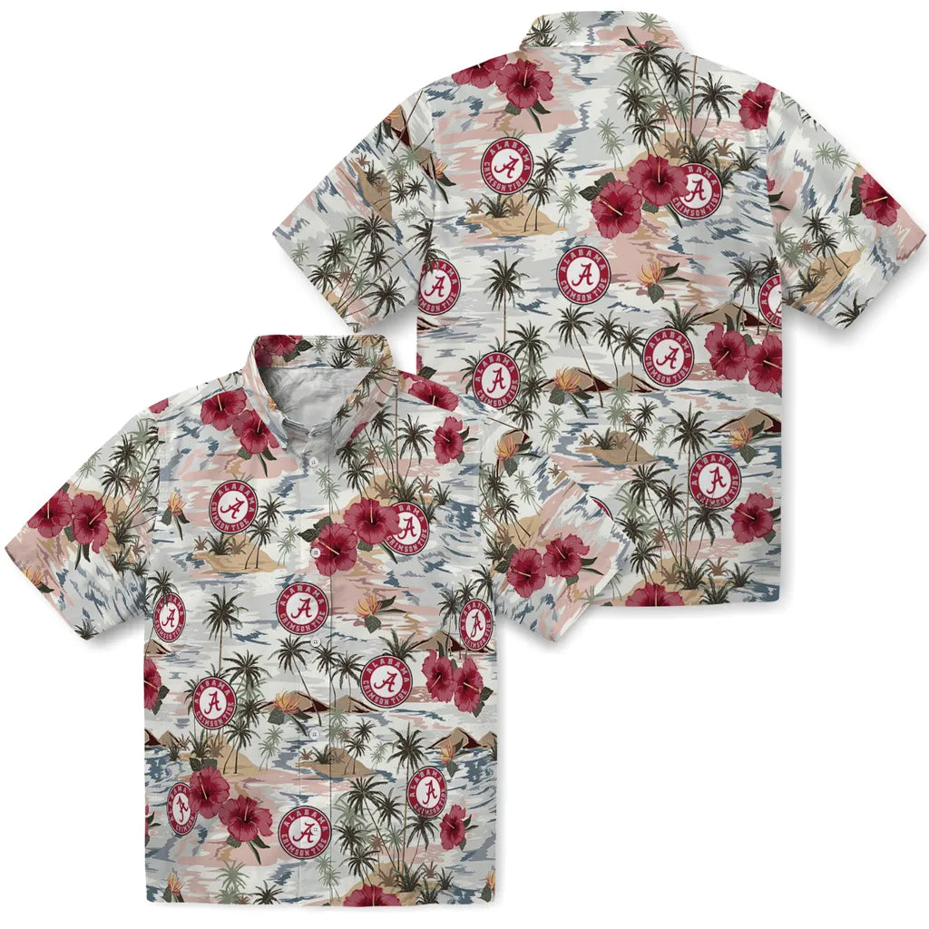 Alabama Crimson Tide Hawaiian Shirt - Hibiscus Seaside | Hula Hawaiian Shirts