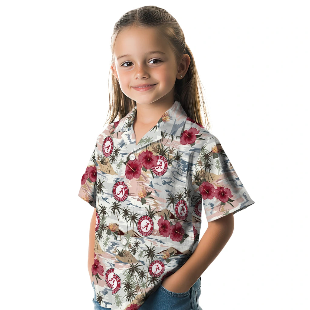 Alabama Crimson Tide Hawaiian Shirt - Hibiscus Seaside | Hula Hawaiian Shirts