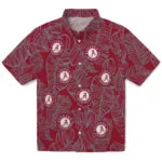 Alabama Crimson Tide Hawaiian Shirt - Leaf Outline | Hula Hawaiian Shirts