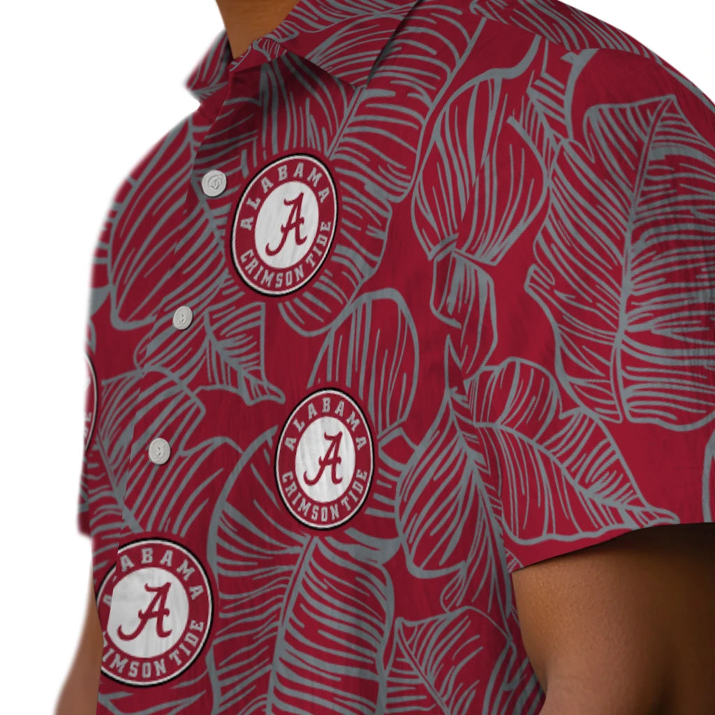 Alabama Crimson Tide Hawaiian Shirt - Leaf Outline | Hula Hawaiian Shirts