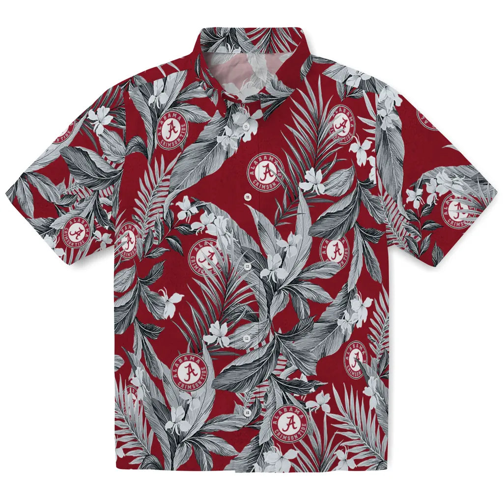 Alabama Crimson Tide Hawaiian Shirt - Palm Leaves | Hula Hawaiian Shirts
