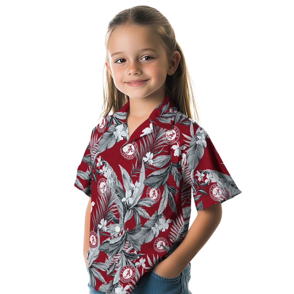 Alabama Crimson Tide Hawaiian Shirt - Palm Leaves | Hula Hawaiian Shirts