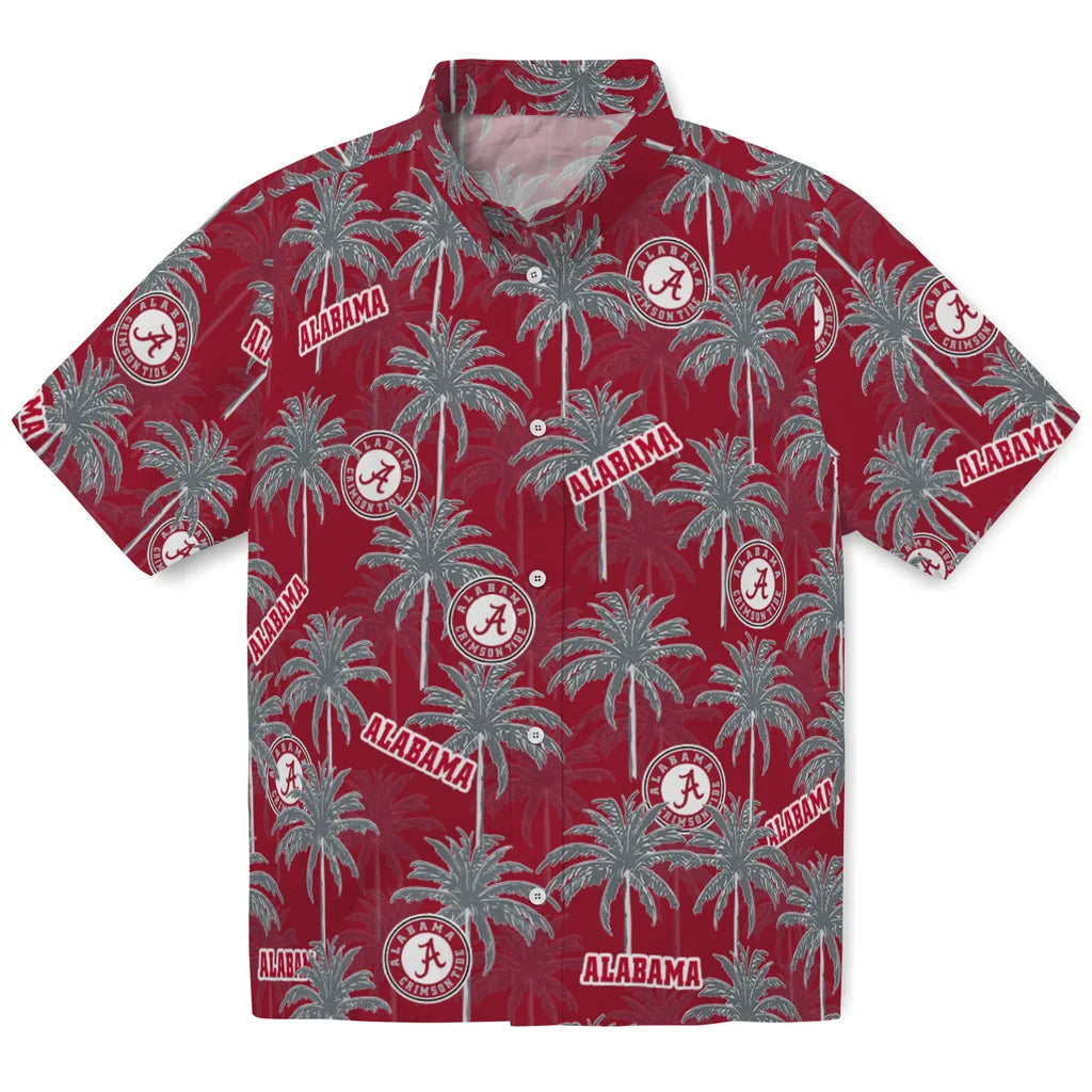 Alabama Crimson Tide Hawaiian Shirt - Palm Tree Motif | Hula Hawaiian Shirts