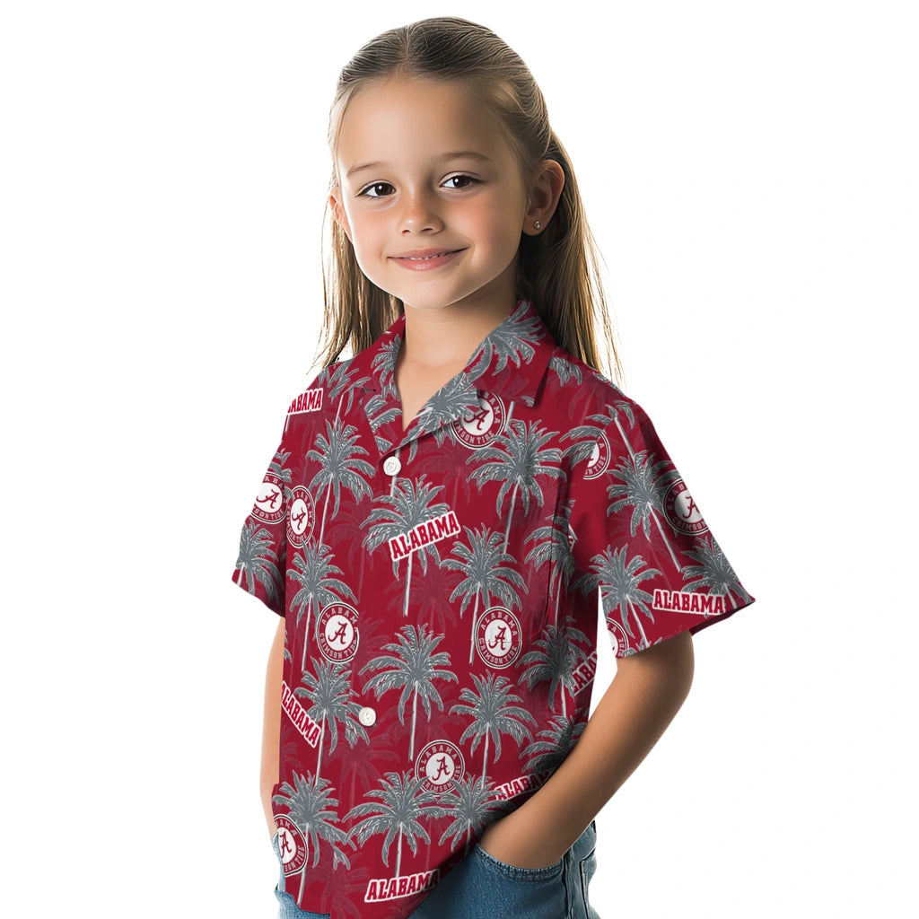 Alabama Crimson Tide Hawaiian Shirt - Palm Tree Motif | Hula Hawaiian Shirts