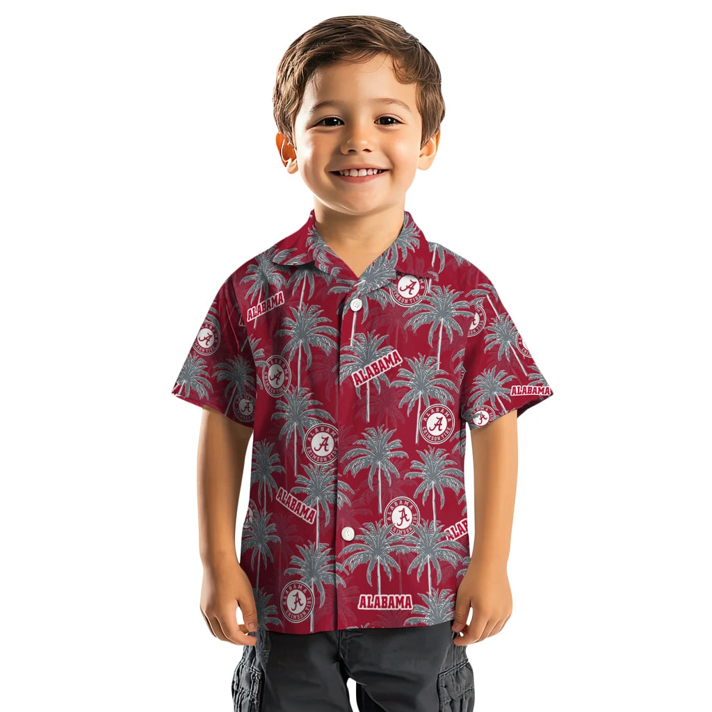 Alabama Crimson Tide Hawaiian Shirt - Palm Tree Motif | Hula Hawaiian Shirts