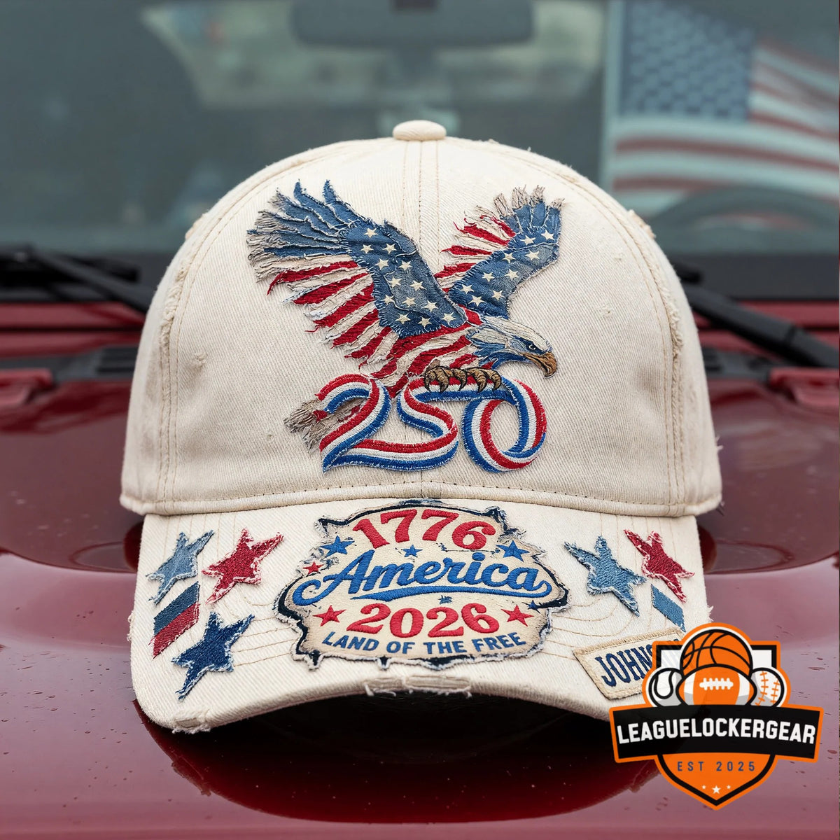 America 250th Anniversary 1776-2026 Land of the Free Baseball Cap - LeagueLockerGear