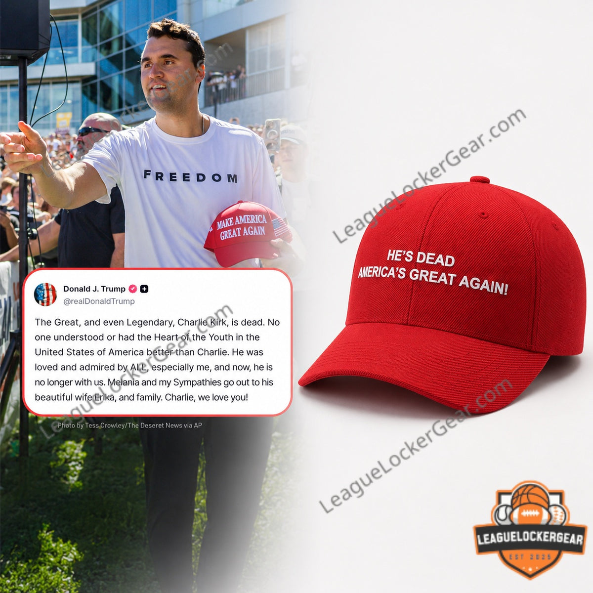 He's Dead America's Great Again Baseball Cap - LeagueLockerGear