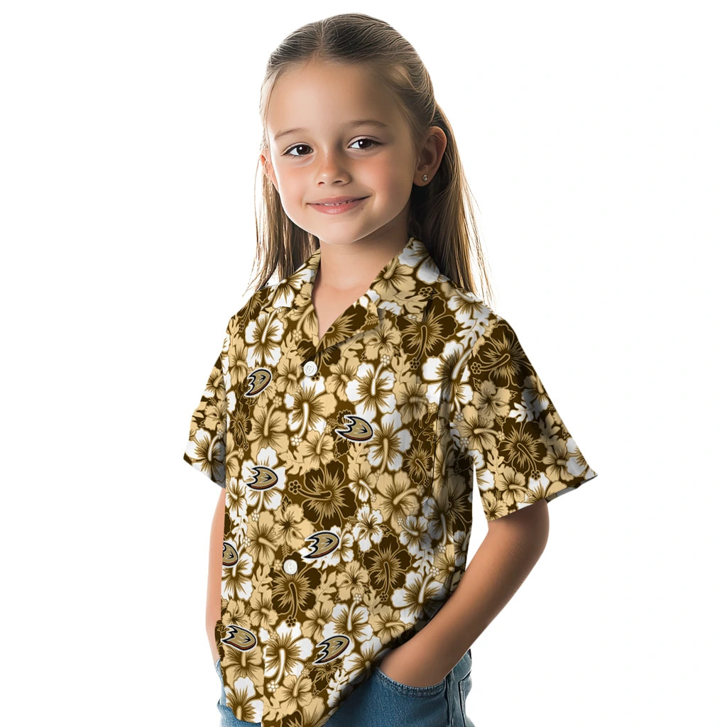 Anaheim Ducks Hawaiian Shirt - Hibiscus Blooms | Hula Hawaiian Shirts