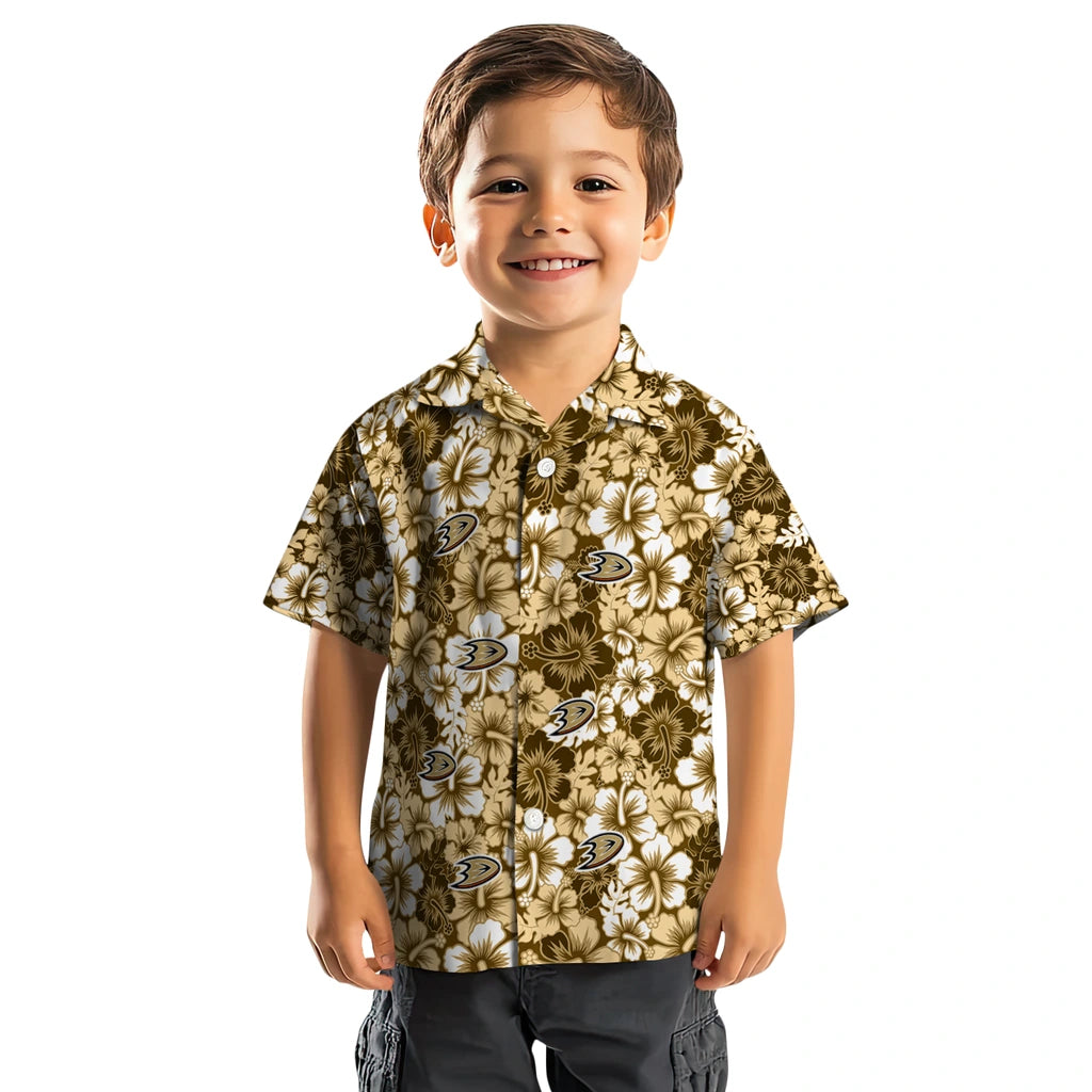 Anaheim Ducks Hawaiian Shirt - Hibiscus Blooms | Hula Hawaiian Shirts