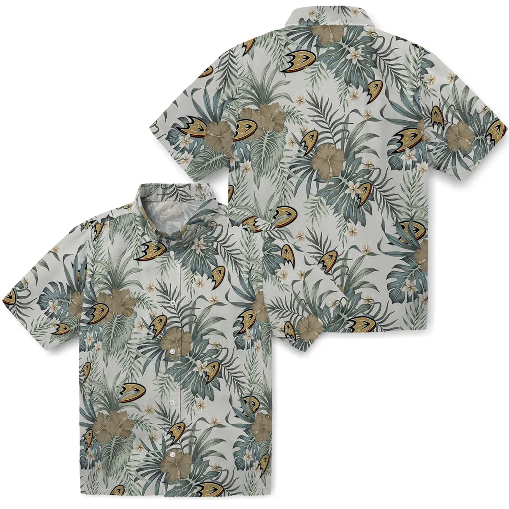 Anaheim Ducks Hawaiian Shirt - Hibiscus Designs | Hula Hawaiian Shirts