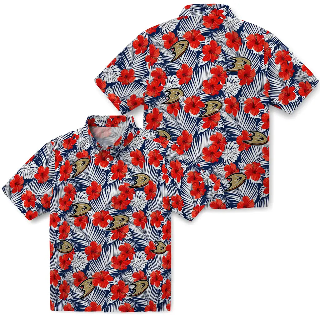 Anaheim Ducks Hawaiian Shirt - Hibiscus Fiesta | Hula Hawaiian Shirts