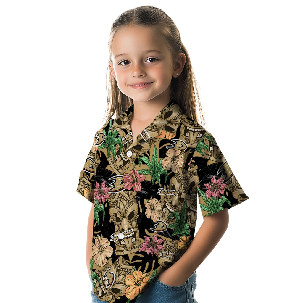 Anaheim Ducks Hawaiian Shirt - Hibiscus Tiki Jungle | Hula Hawaiian Shirts