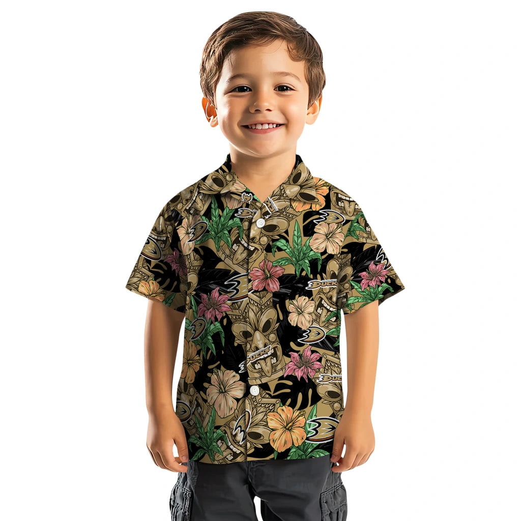 Anaheim Ducks Hawaiian Shirt - Hibiscus Tiki Jungle | Hula Hawaiian Shirts